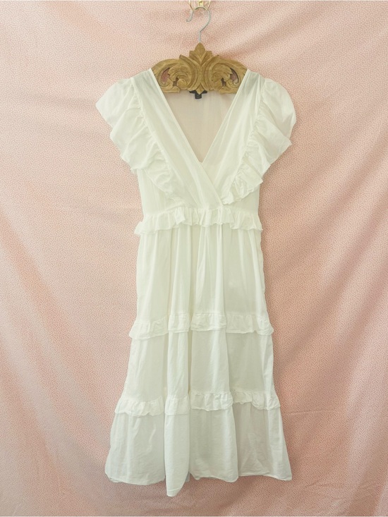 J. Crew Dresses & Skirts - J.Crew Re-Imagined White Cotton Tiered Ruffle Midi Dress XS